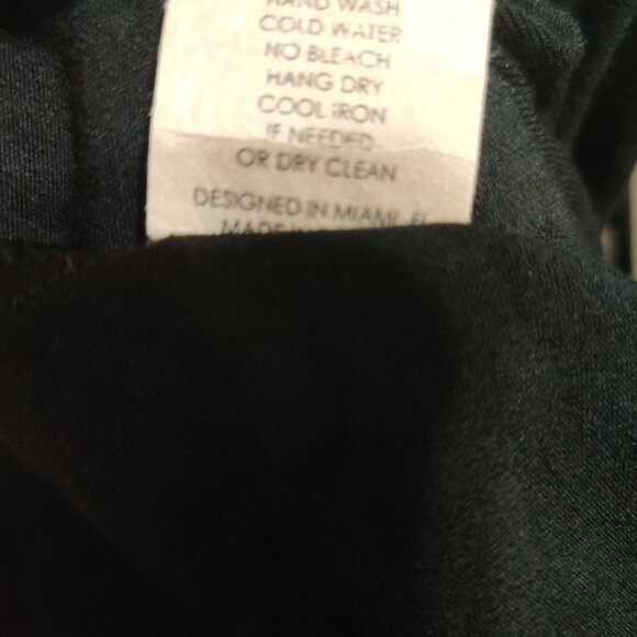 Olian XS Black V-Neck Maternity Dress Empire Tie Waist Knit USA Made Minimalist - Picture 7 of 8